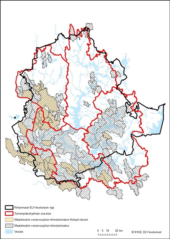 Maatalouden vesiensuojelun tehostamisalueet ja Hótspot-alueet Pirkanmaalla ja TPO-osa-alueilla
